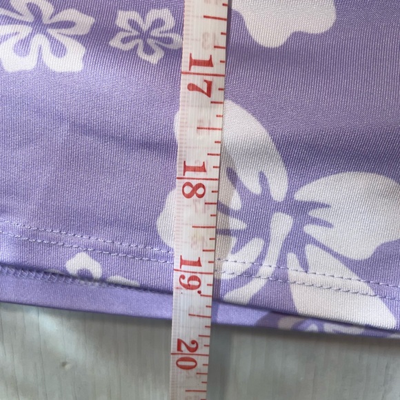 SHEIN L-XL Purple Halter Top Hawaiian Flower - Picture 6 of 7